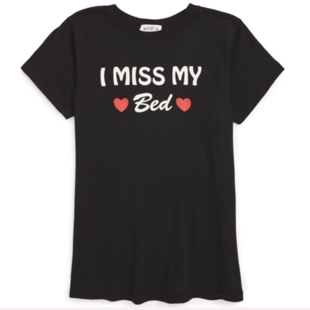 WILDFOX I Miss My Bed Tee t-shirt Top Heart quote top casual